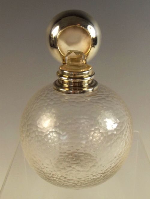 1906 HALLMARKED SILVER THOMAS WEBB BATTUTO CUT GLASS PERFUME BOTTLE - ADDITIONAL PHOTO 6