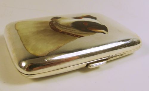 1891 ENGLISH HALLMARKED SILVER ENAMEL JACK RUSSELL CIGARETTE CASE - ADDITIONAL PHOTO 2