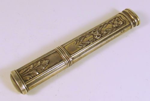 19th c franch silver seal and wax holder by risler and carre - CATEGORY: ANTIQUE SILVER - DATED 1890