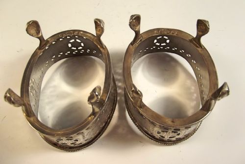 PAIR OF BRIGHT CUT HALLMARKED SILVER SALTS 1854 - ADDITIONAL PHOTO 4