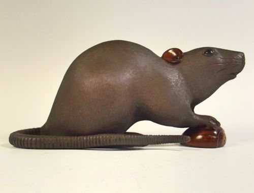 LARGE JAPANESE MEIJI PERIOD BRONZE RAT OKIMONO - ADDITIONAL PHOTO 2
