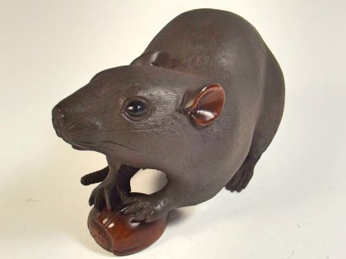 LARGE JAPANESE MEIJI PERIOD BRONZE RAT OKIMONO - ADDITIONAL PHOTO 4