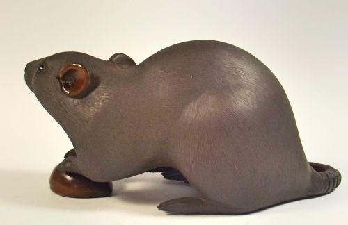 LARGE JAPANESE MEIJI PERIOD BRONZE RAT OKIMONO - ADDITIONAL PHOTO 5