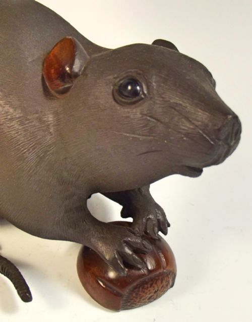 LARGE JAPANESE MEIJI PERIOD BRONZE RAT OKIMONO - ADDITIONAL PHOTO 6