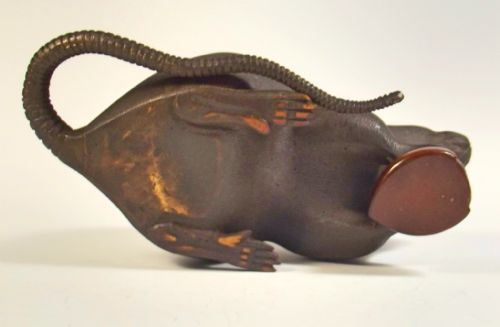 LARGE JAPANESE MEIJI PERIOD BRONZE RAT OKIMONO - ADDITIONAL PHOTO 7
