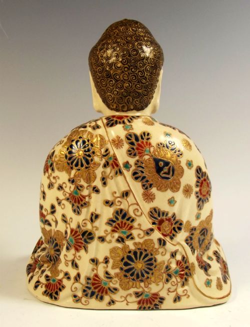 JAPANESE MEIJI PERIOD IMPERIAL SATSUMA OKIMONO OF BUDDHA - ADDITIONAL PHOTO 3