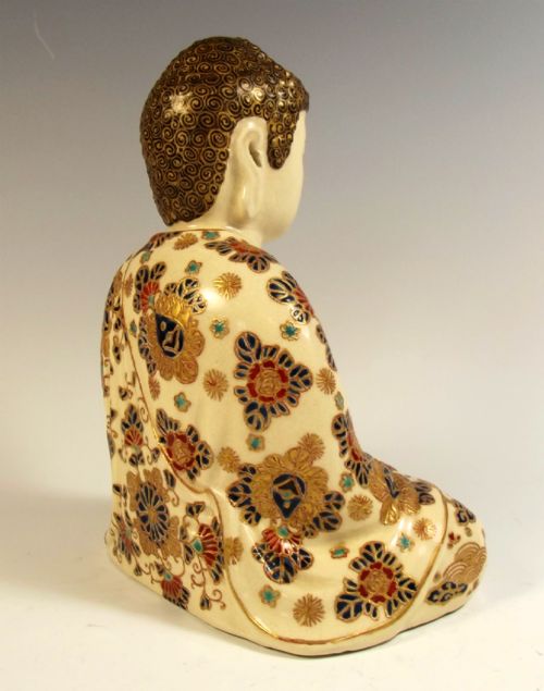 JAPANESE MEIJI PERIOD IMPERIAL SATSUMA OKIMONO OF BUDDHA - ADDITIONAL PHOTO 4