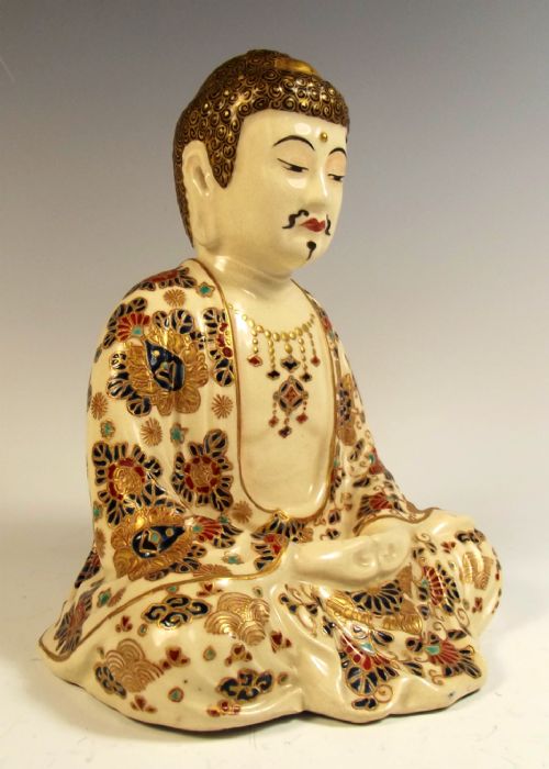 JAPANESE MEIJI PERIOD IMPERIAL SATSUMA OKIMONO OF BUDDHA - ADDITIONAL PHOTO 5