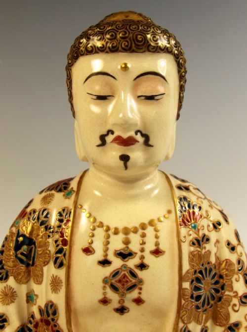 JAPANESE MEIJI PERIOD IMPERIAL SATSUMA OKIMONO OF BUDDHA - ADDITIONAL PHOTO 6