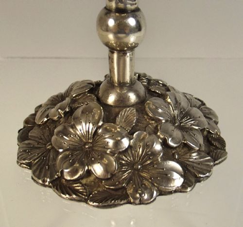 JAPANESE MEIJI PERIOD PURE SILVER PRUNUS VASE BY KONOIKE - ADDITIONAL PHOTO 3