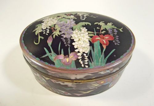 japanese meiji period silver wire cloisonne enamel box - CATEGORY: ANTIQUE BOXES - DATED 1890
