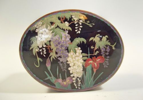 JAPANESE MEIJI PERIOD SILVER WIRE CLOISONNE ENAMEL BOX - ADDITIONAL PHOTO 1
