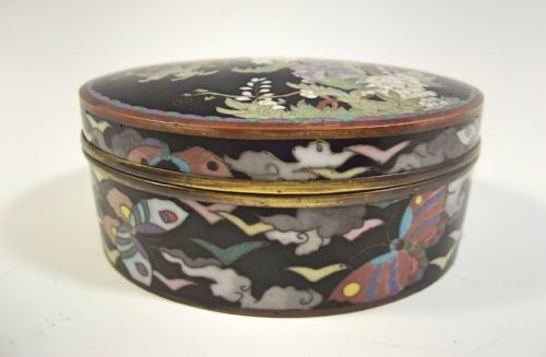 JAPANESE MEIJI PERIOD SILVER WIRE CLOISONNE ENAMEL BOX - ADDITIONAL PHOTO 2
