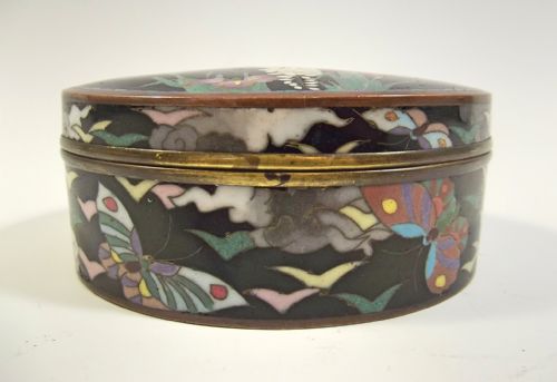 JAPANESE MEIJI PERIOD SILVER WIRE CLOISONNE ENAMEL BOX - ADDITIONAL PHOTO 4
