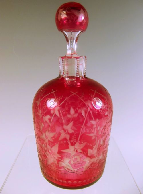 STEVENS AND WILLIAMS CRANBERRY GLASS SCENT BOTTLE - ADDITIONAL PHOTO 1
