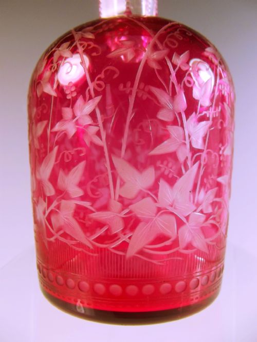 STEVENS AND WILLIAMS CRANBERRY GLASS SCENT BOTTLE - ADDITIONAL PHOTO 2