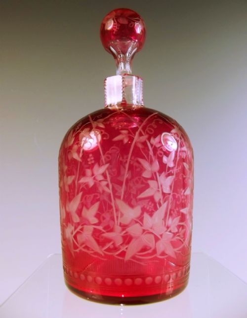 STEVENS AND WILLIAMS CRANBERRY GLASS SCENT BOTTLE - ADDITIONAL PHOTO 6