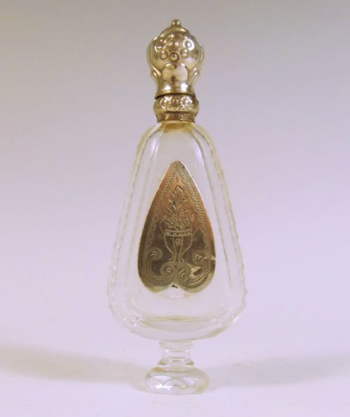 EARLY 19TH C SILVER CUT GLASS SCENT BOTTLE - ADDITIONAL PHOTO 1