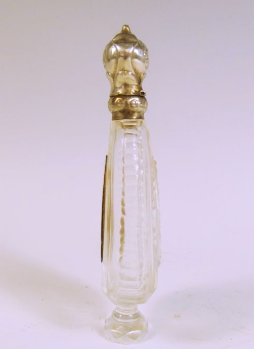EARLY 19TH C SILVER CUT GLASS SCENT BOTTLE - ADDITIONAL PHOTO 2