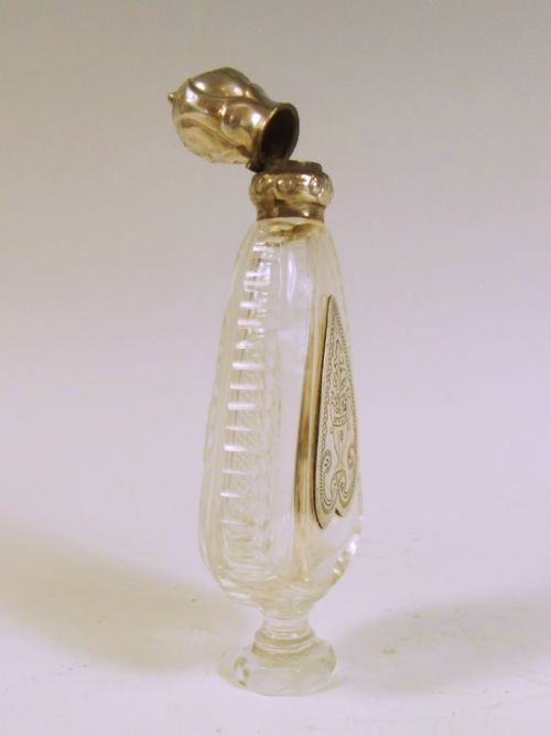 EARLY 19TH C SILVER CUT GLASS SCENT BOTTLE - ADDITIONAL PHOTO 3