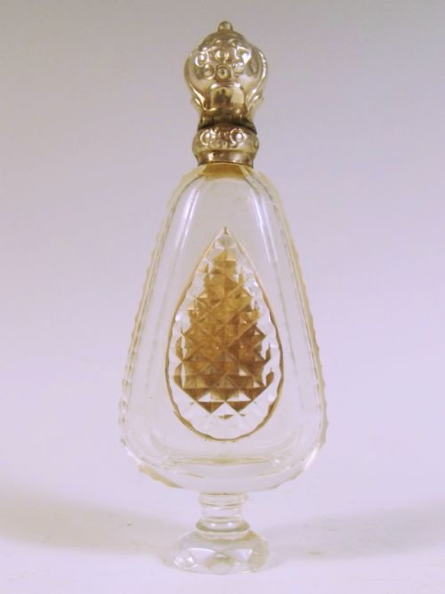 EARLY 19TH C SILVER CUT GLASS SCENT BOTTLE - ADDITIONAL PHOTO 4