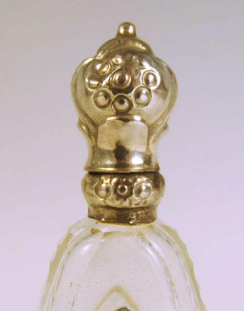 EARLY 19TH C SILVER CUT GLASS SCENT BOTTLE - ADDITIONAL PHOTO 5