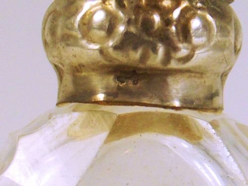 EARLY 19TH C SILVER CUT GLASS SCENT BOTTLE - ADDITIONAL PHOTO 6