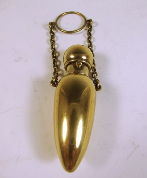 1875 sampson mordan silver gilt scent bottle - CATEGORY: ANTIQUE SILVER - DATED 1870