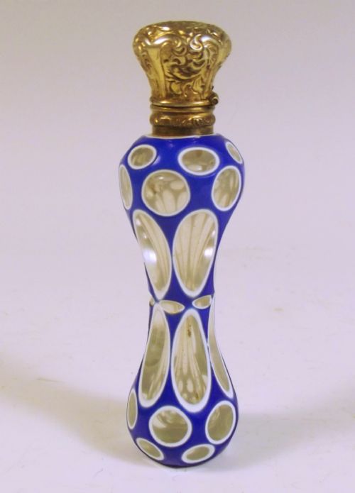 BOHEMIAN SILVER GILT OVERLAY GLASS SCENT BOTTLE - ADDITIONAL PHOTO 1