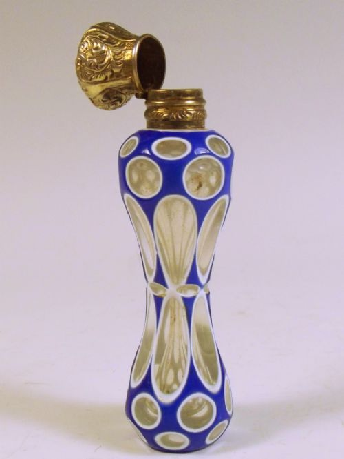 BOHEMIAN SILVER GILT OVERLAY GLASS SCENT BOTTLE - ADDITIONAL PHOTO 4