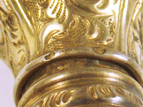 BOHEMIAN SILVER GILT OVERLAY GLASS SCENT BOTTLE - ADDITIONAL PHOTO 6