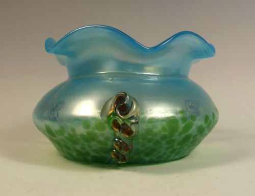 bohemian art nouveau orchis glass bowl - CATEGORY: ANTIQUE GLASS - DATED 1910