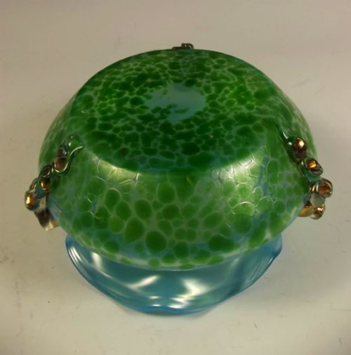 BOHEMIAN ART NOUVEAU ORCHIS GLASS BOWL - ADDITIONAL PHOTO 3