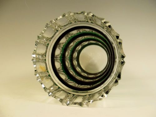 ART DECO GREEN OVER CLEAR GLASS VAL ST LAMBERT VASE - ADDITIONAL PHOTO 3