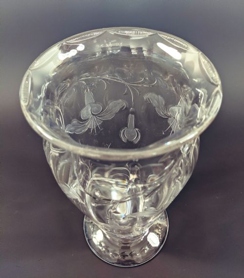 THOMAS WEBB INTAGLIO CUT GLASS FUCHSIA VASE - ADDITIONAL PHOTO 1