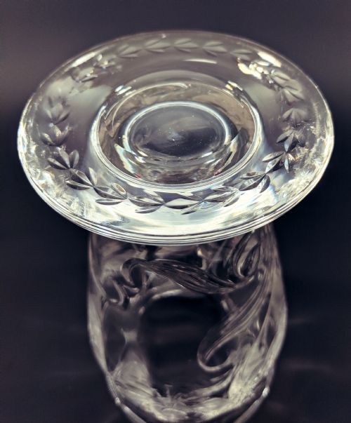 THOMAS WEBB INTAGLIO CUT GLASS FUCHSIA VASE - ADDITIONAL PHOTO 2