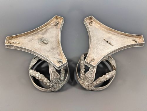 PAIR CONTINENTAL SILVER AND CUT GLASS SALT CELLARS - ADDITIONAL PHOTO 4