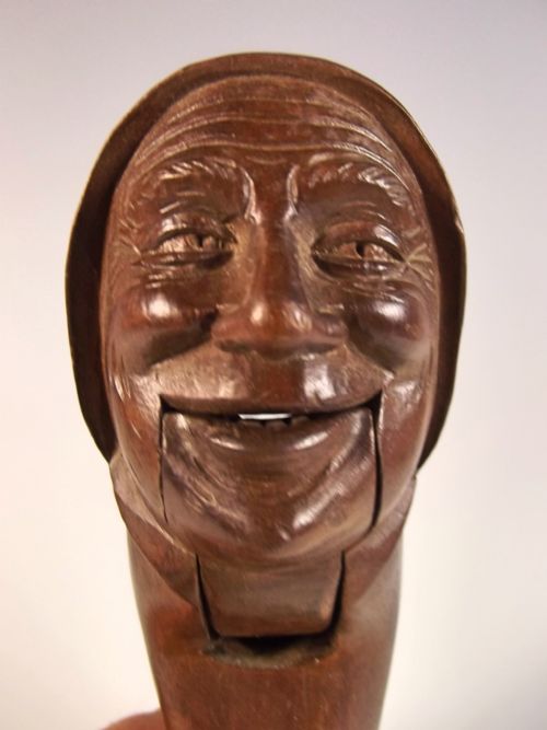 19TH C BLACK FOREST CARVED WOOD NUT CRACKER - ADDITIONAL PHOTO 2