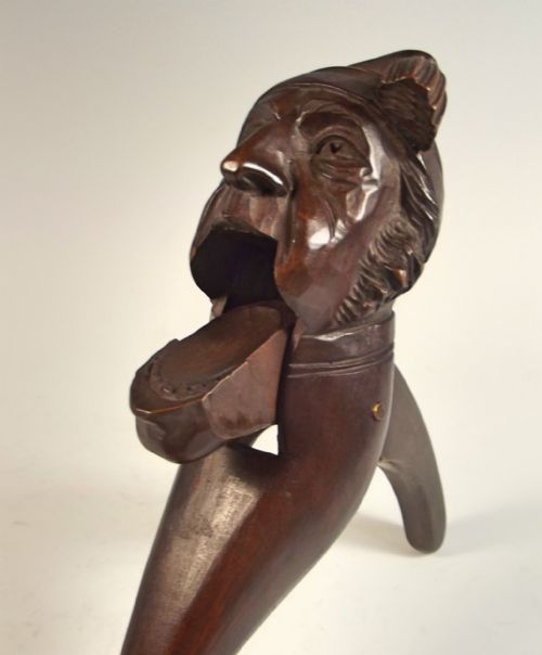 19TH C BLACK FOREST CARVED WOOD NUT CRACKER SCROOGE - ADDITIONAL PHOTO 1