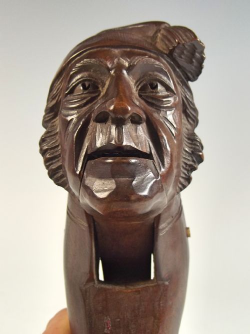 19TH C BLACK FOREST CARVED WOOD NUT CRACKER SCROOGE - ADDITIONAL PHOTO 4