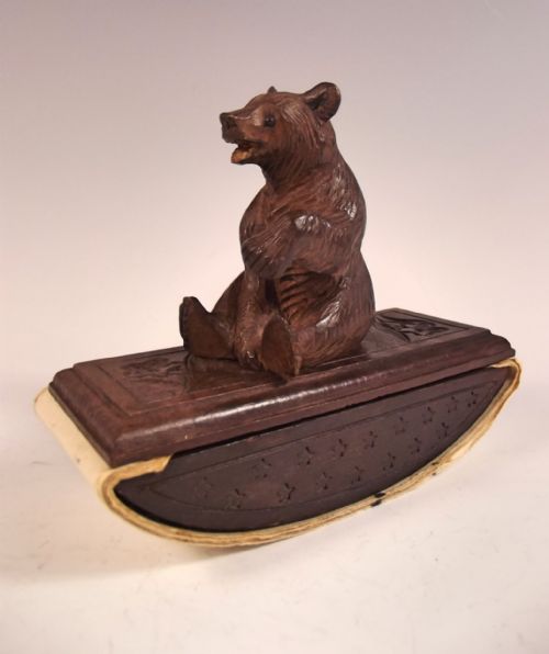 19th c black forest carved wood bear blotter - CATEGORY: ANTIQUE MISCELLANEOUS - DATED 19TH CENTURY