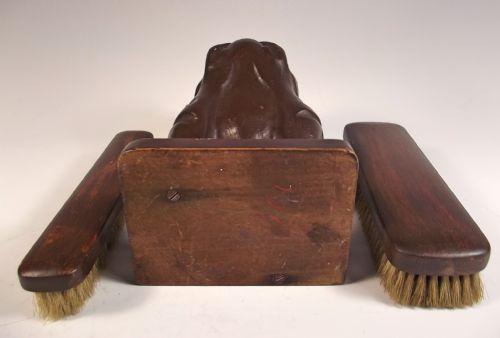 CONTINENTAL CARVED WOOD DOG CLOTHES BRUSH HOLDER - ADDITIONAL PHOTO 6