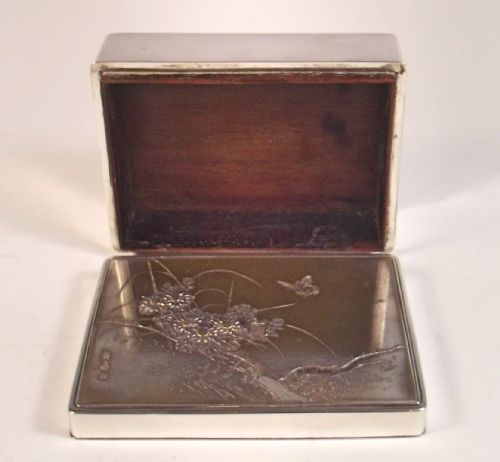 JAPANESE MEIJI PERIOD SILVER SHIBUICHI ONLAID BOX - ADDITIONAL PHOTO 1