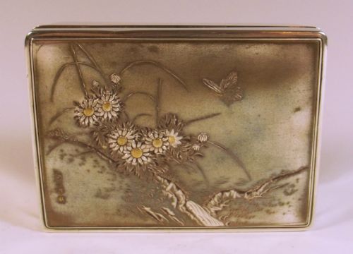 JAPANESE MEIJI PERIOD SILVER SHIBUICHI ONLAID BOX - ADDITIONAL PHOTO 2