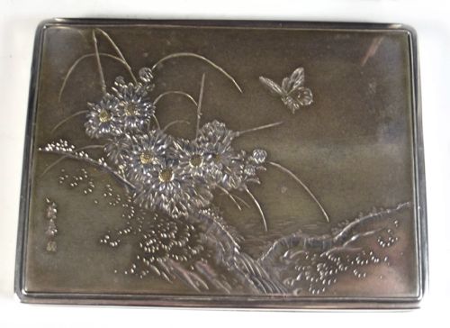 JAPANESE MEIJI PERIOD SILVER SHIBUICHI ONLAID BOX - ADDITIONAL PHOTO 3