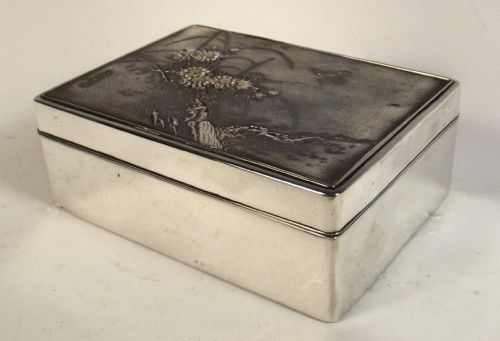 JAPANESE MEIJI PERIOD SILVER SHIBUICHI ONLAID BOX - ADDITIONAL PHOTO 5
