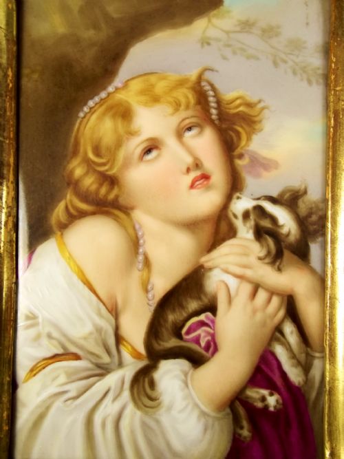 19TH C ROYAL VIENNA PAINTED PORCELAIN PLAQUE GILTWOOD FRAME - ADDITIONAL PHOTO 1