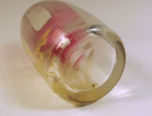 LEGRAS RED TINT TO CLEAR ENAMELLED GLASS VASE - ADDITIONAL PHOTO 2