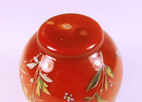 BOHEMIAN CASED GLASS VASE ENAMEL DECORATION HARRACH - ADDITIONAL PHOTO 3