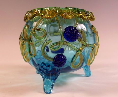 AUGUSTE JEAN GLASS BOWL WITH APPLIED BERRIES - ADDITIONAL PHOTO 1